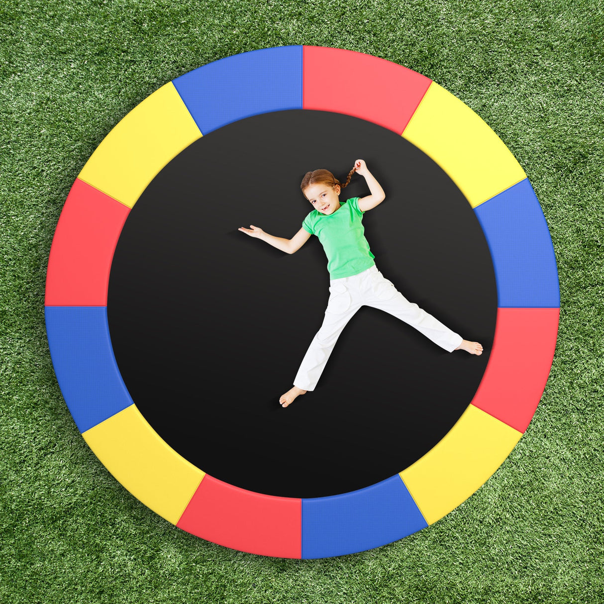 16 Feet Trampoline Pad Replacement Safety Pad with Fixing Straps (Multicolor)