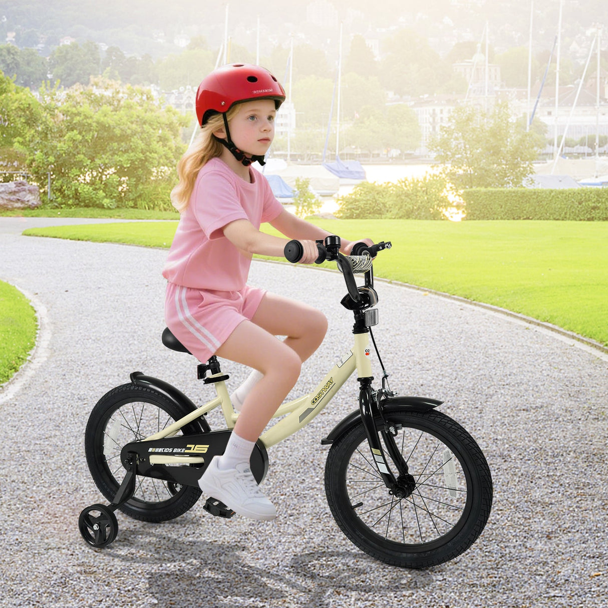 Bicicleta deportiva de 14 pulgadas para niños con ruedas de entrenamiento extraíbles