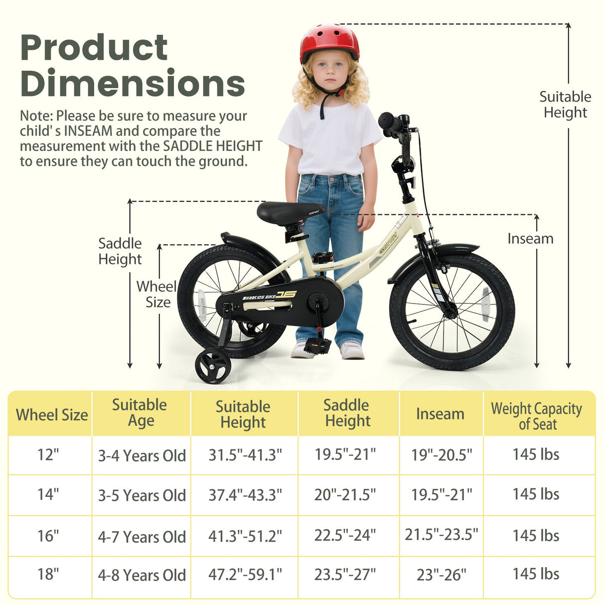 Bicicleta deportiva de 14 pulgadas para niños con ruedas de entrenamiento extraíbles