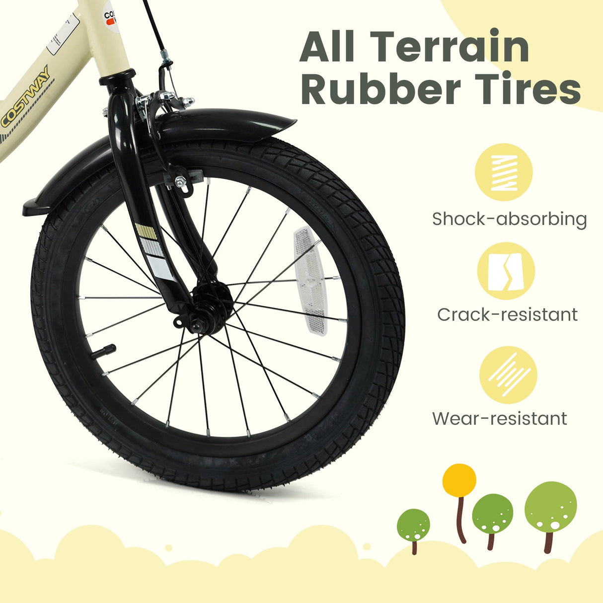 Bicicleta deportiva de 14 pulgadas para niños con ruedas de entrenamiento extraíbles