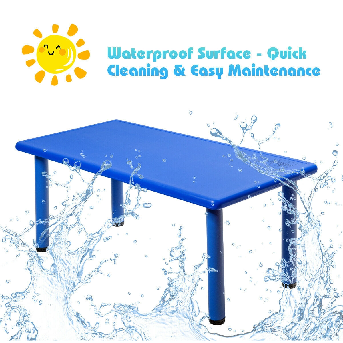 Mesa Rectangular de Plástico para Niños para Aprender y Jugar