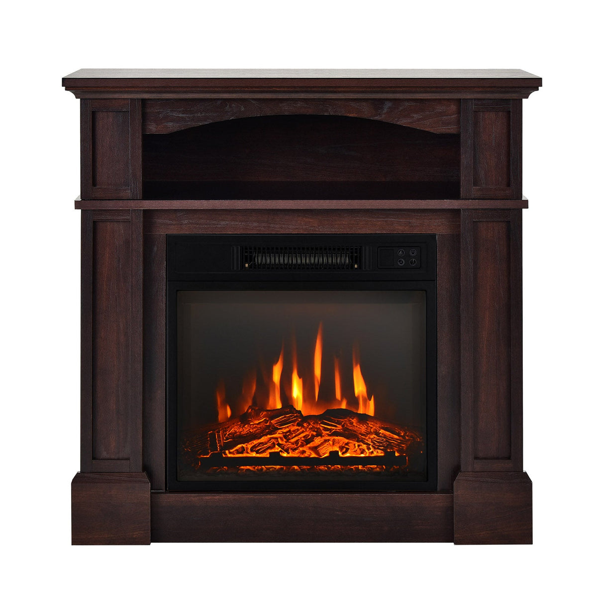 Chimenea eléctrica de 18 pulgadas y 1400 W para TV con estante