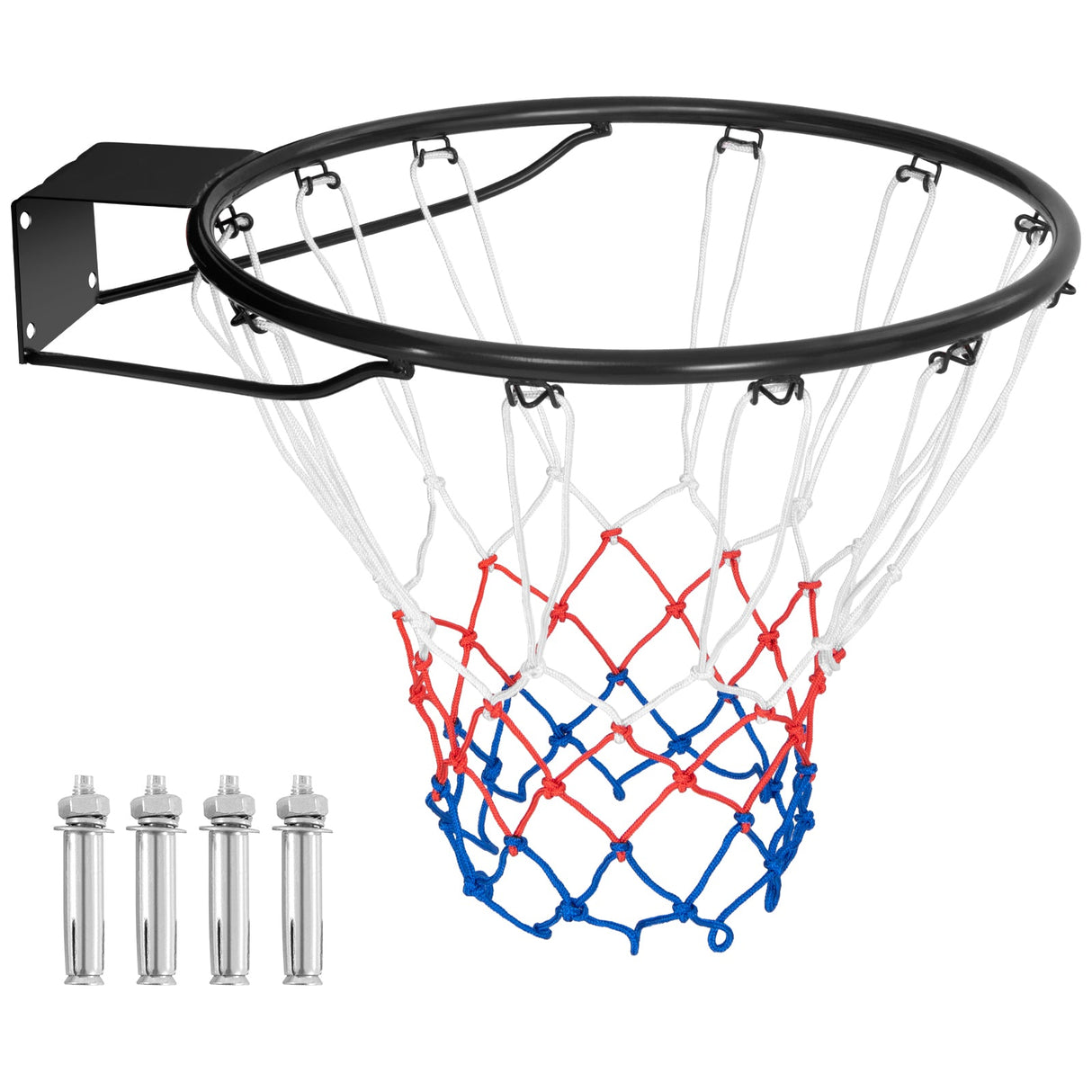 18 Inch Basketball Rim Goal Replacement with All Weather Net and Mounting Hardware
