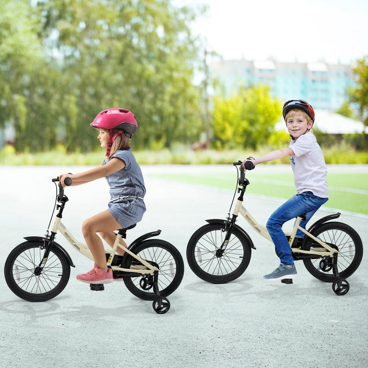 Bicicleta deportiva de 14 pulgadas para niños con ruedas de entrenamiento extraíbles