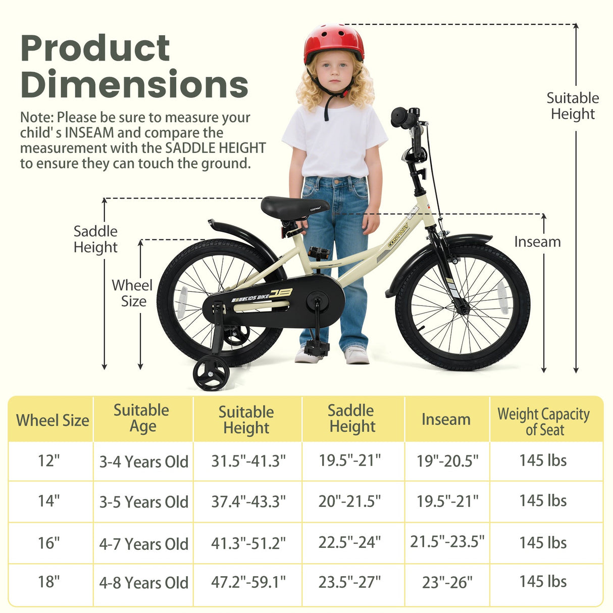Bicicleta deportiva de 14 pulgadas para niños con ruedas de entrenamiento extraíbles