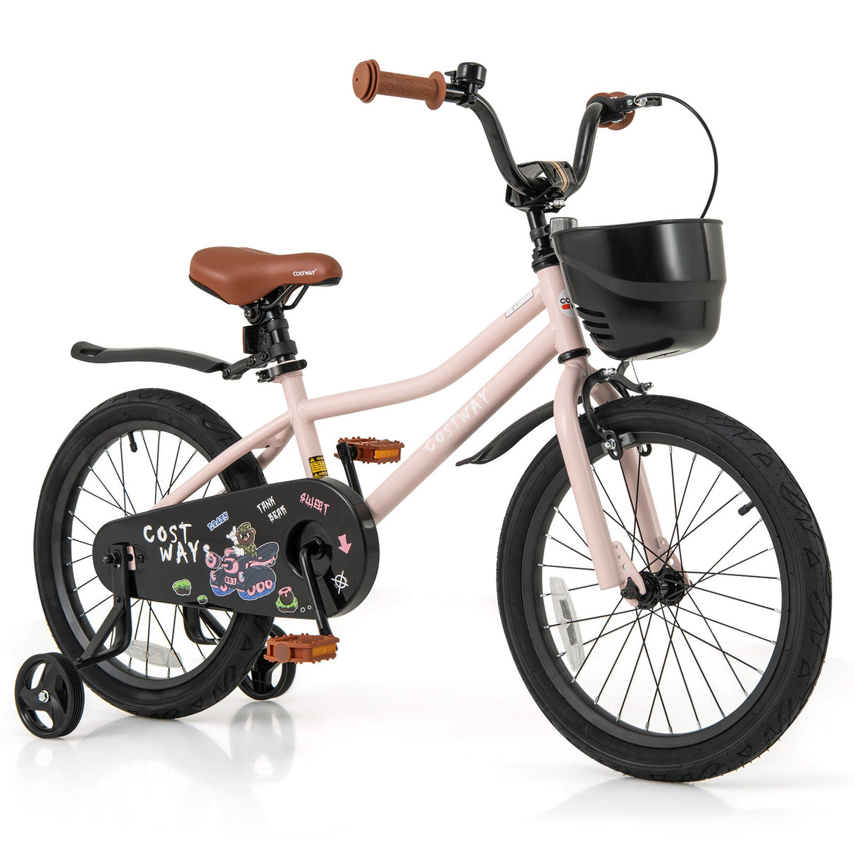Bicicleta para niños de 14 pulgadas con cesta y manillar ajustable para 3-5 años