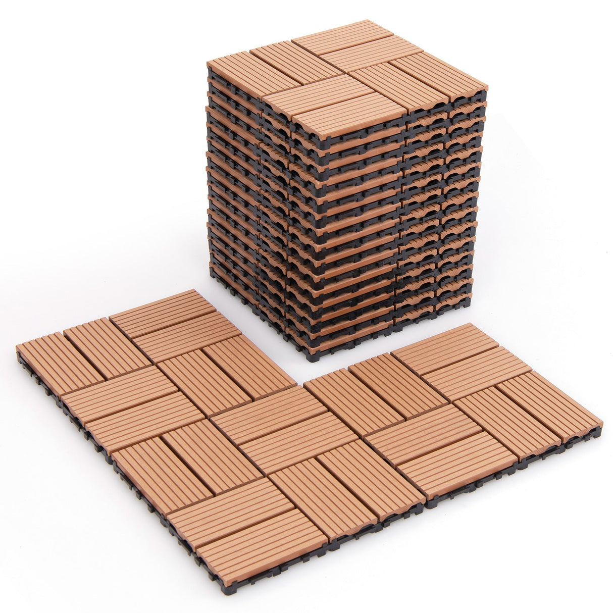 18 piezas de baldosas entrelazadas de 30 x 30 cm resistentes a la intemperie para terrazas