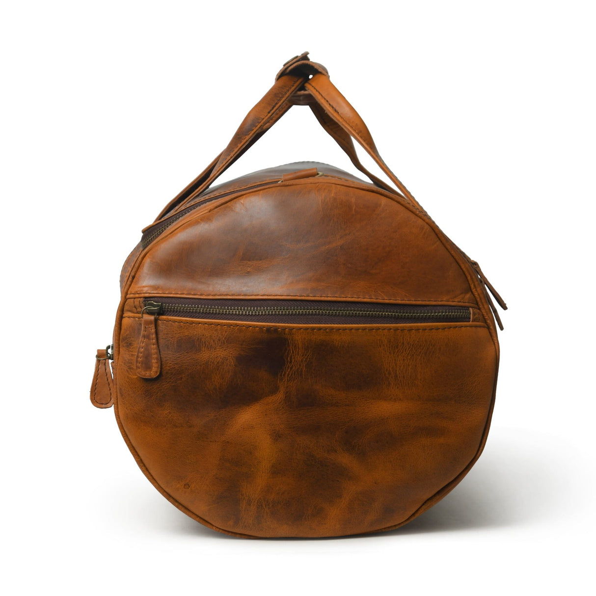 Bolsa de Viaje Redonda de Cuero para Gimnasio