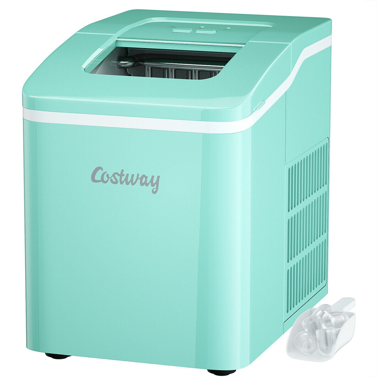Máquina portátil para hacer hielo de encimera con cuchara - Verde