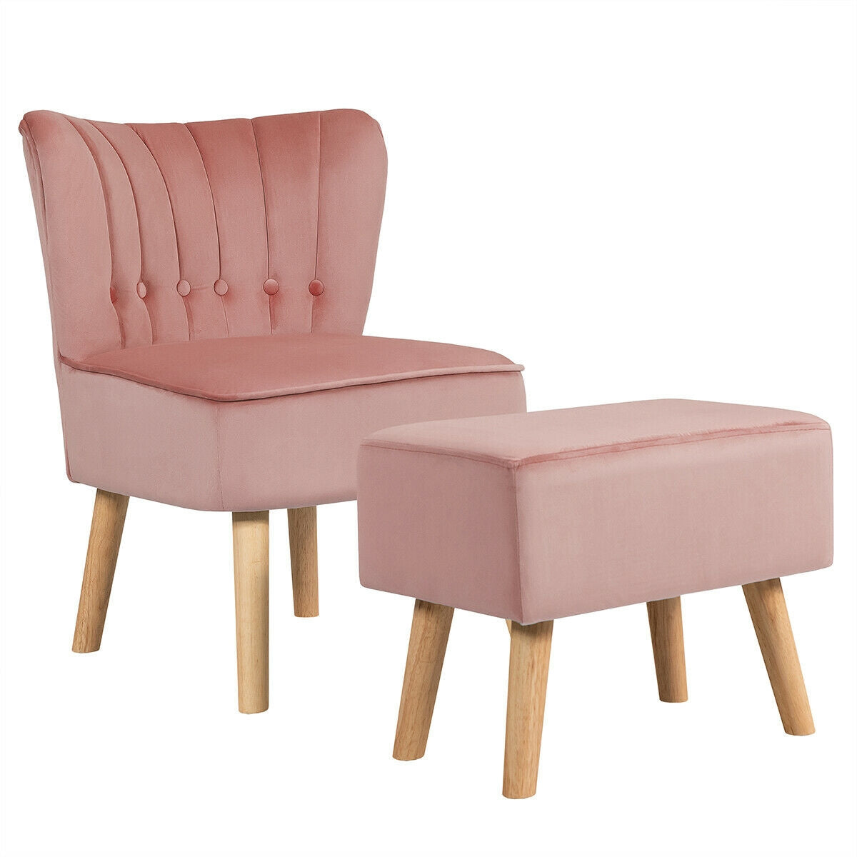 Juego de otomana y sillón auxiliar moderno con reposapiés