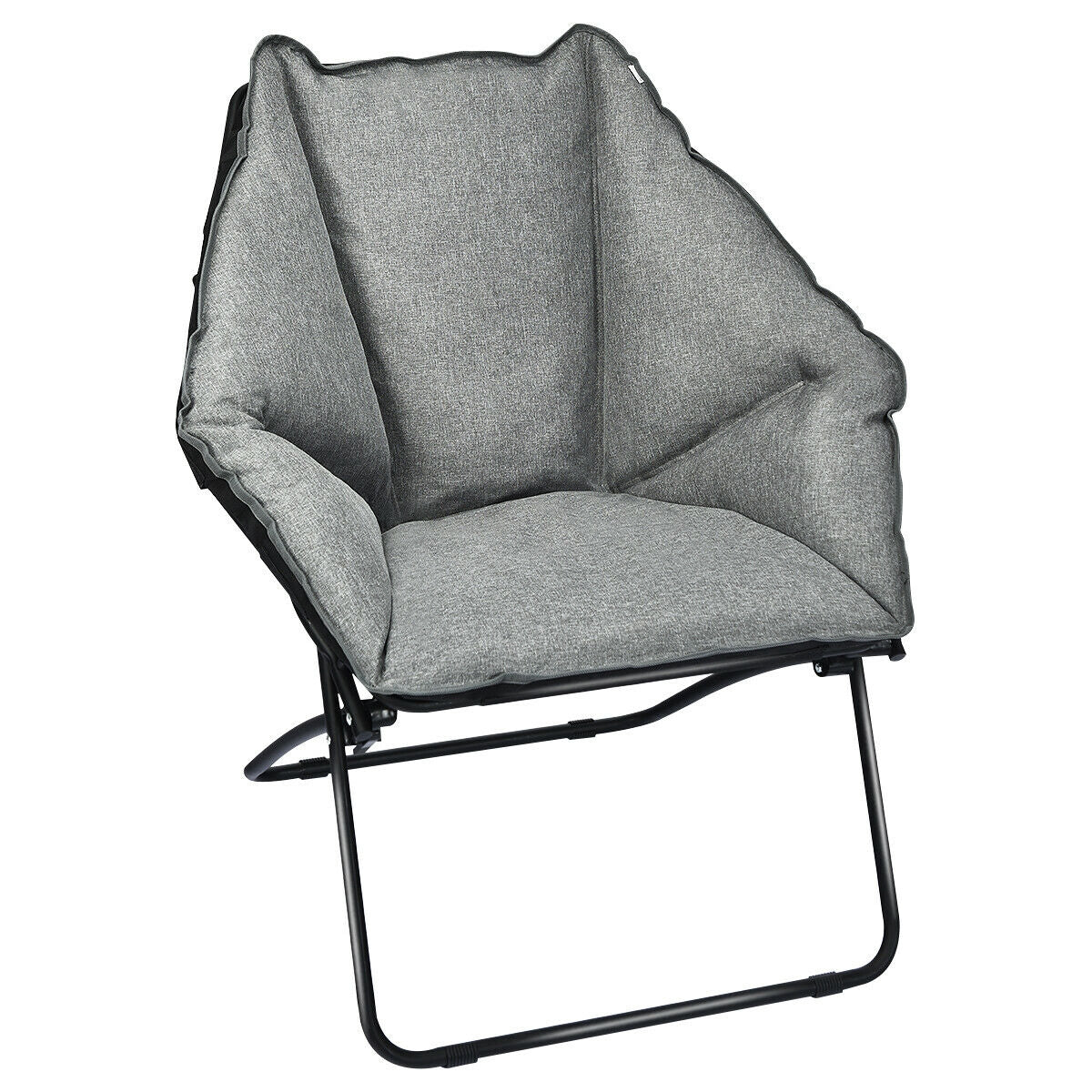Silla de camping de ocio plegable de gran tamaño con estructura de hierro resistente