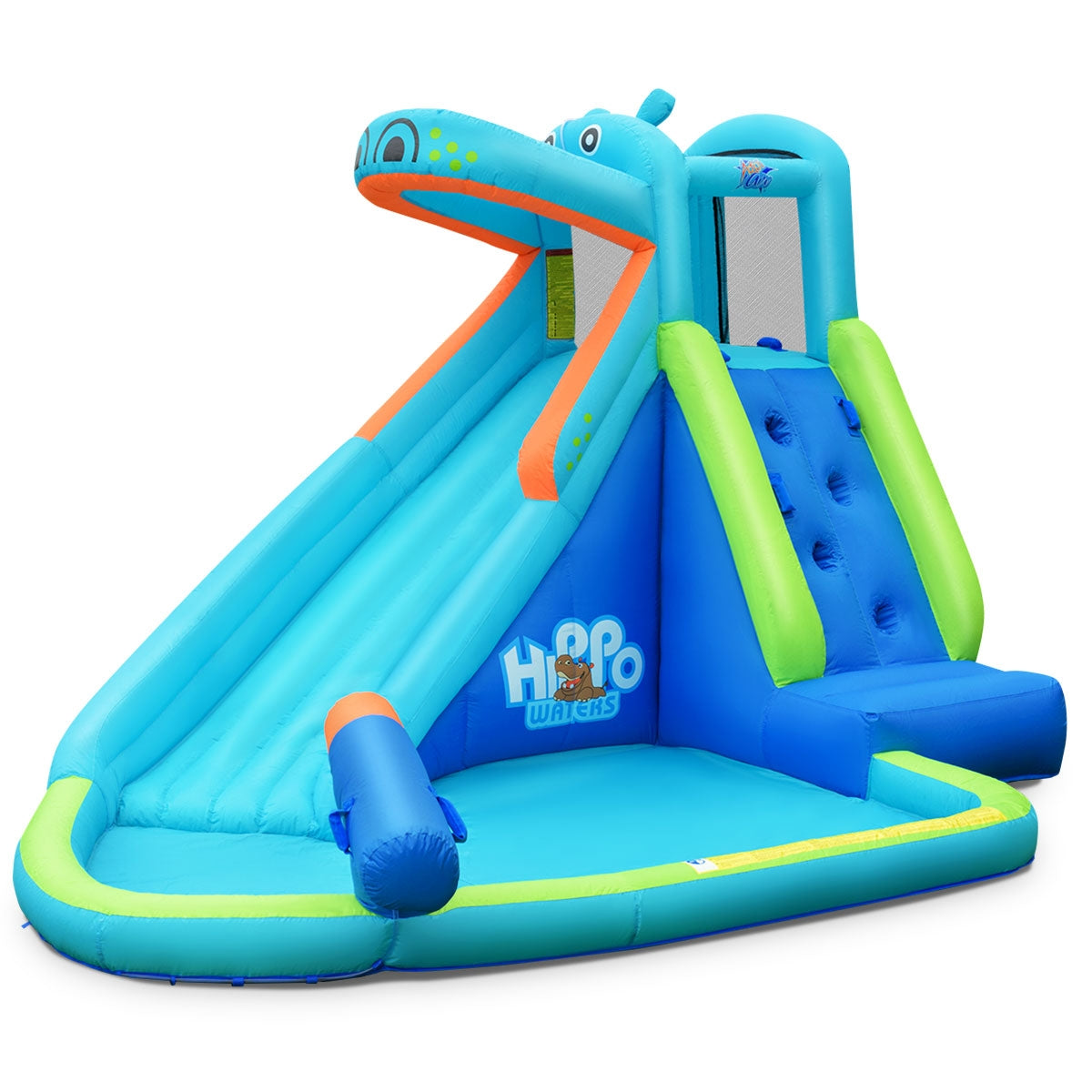 Piscina Inflable de Agua con Salpicaduras y Tobogán Sin Soplador