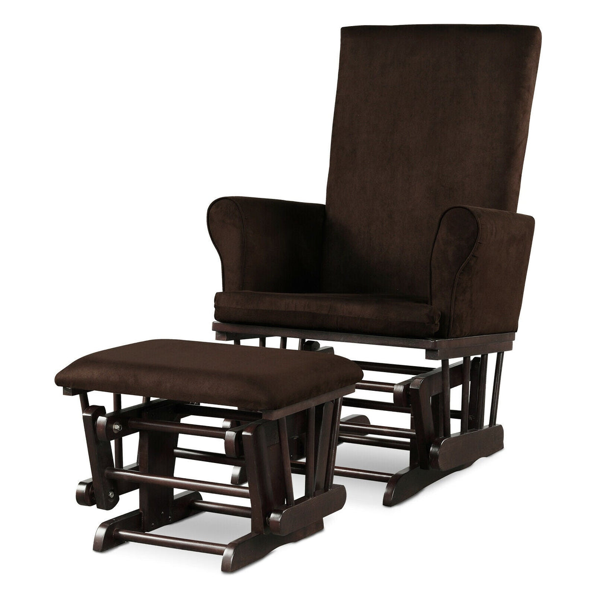 Set de sillón mecedora y otomana con cojines para guardería de bebé