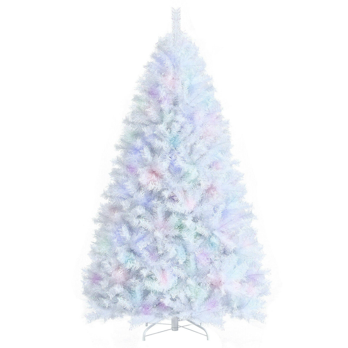 Árbol de Navidad artificial de 2,4 metros con 1636 puntas iridiscentes