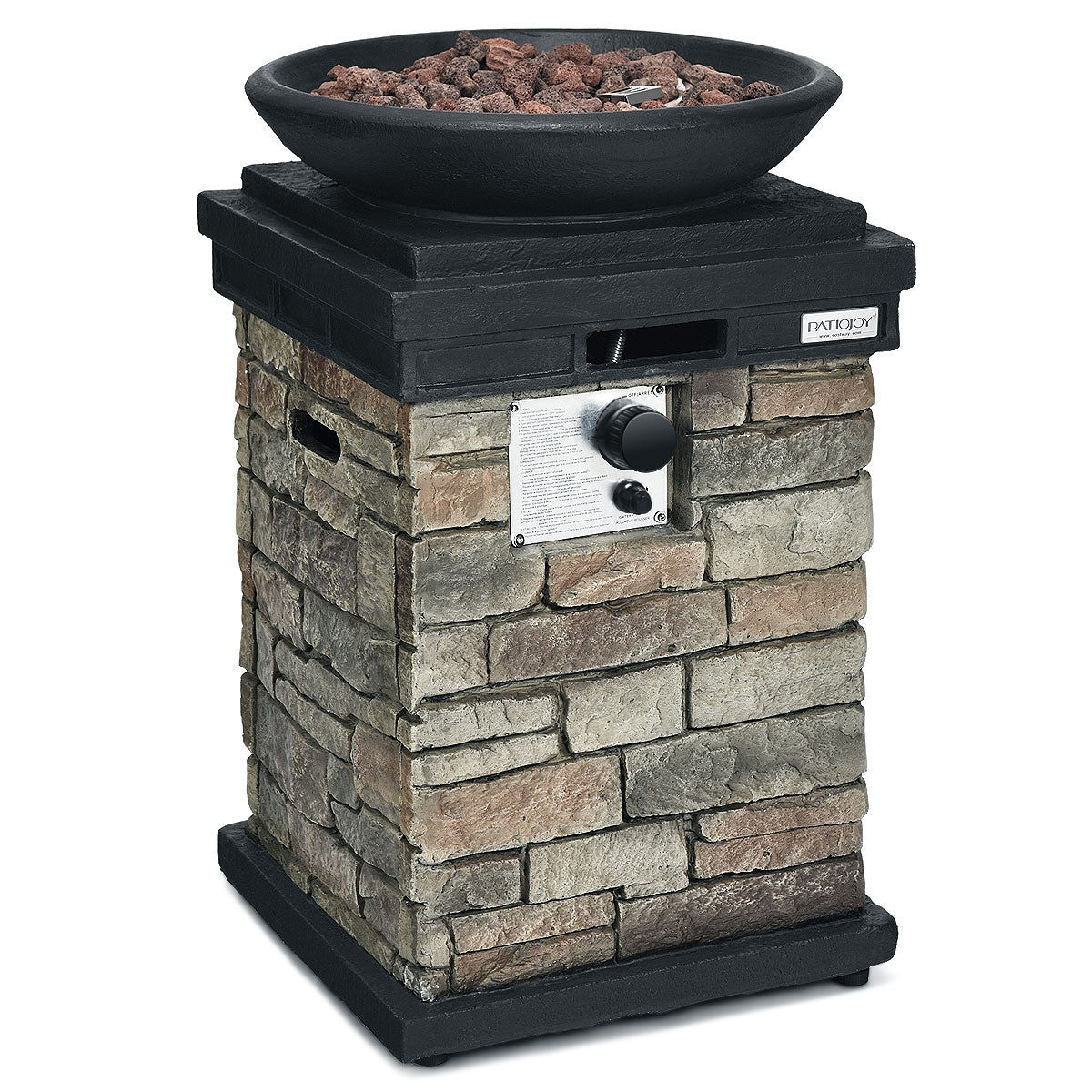 40000 BTU Columna Fogata de Propano para Exterior, Aspecto Realista, Calentador