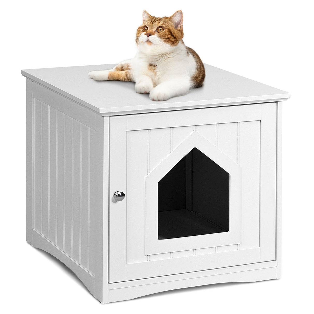 Mesa auxiliar de noche, resistente a la intemperie, casa de gato multifunción