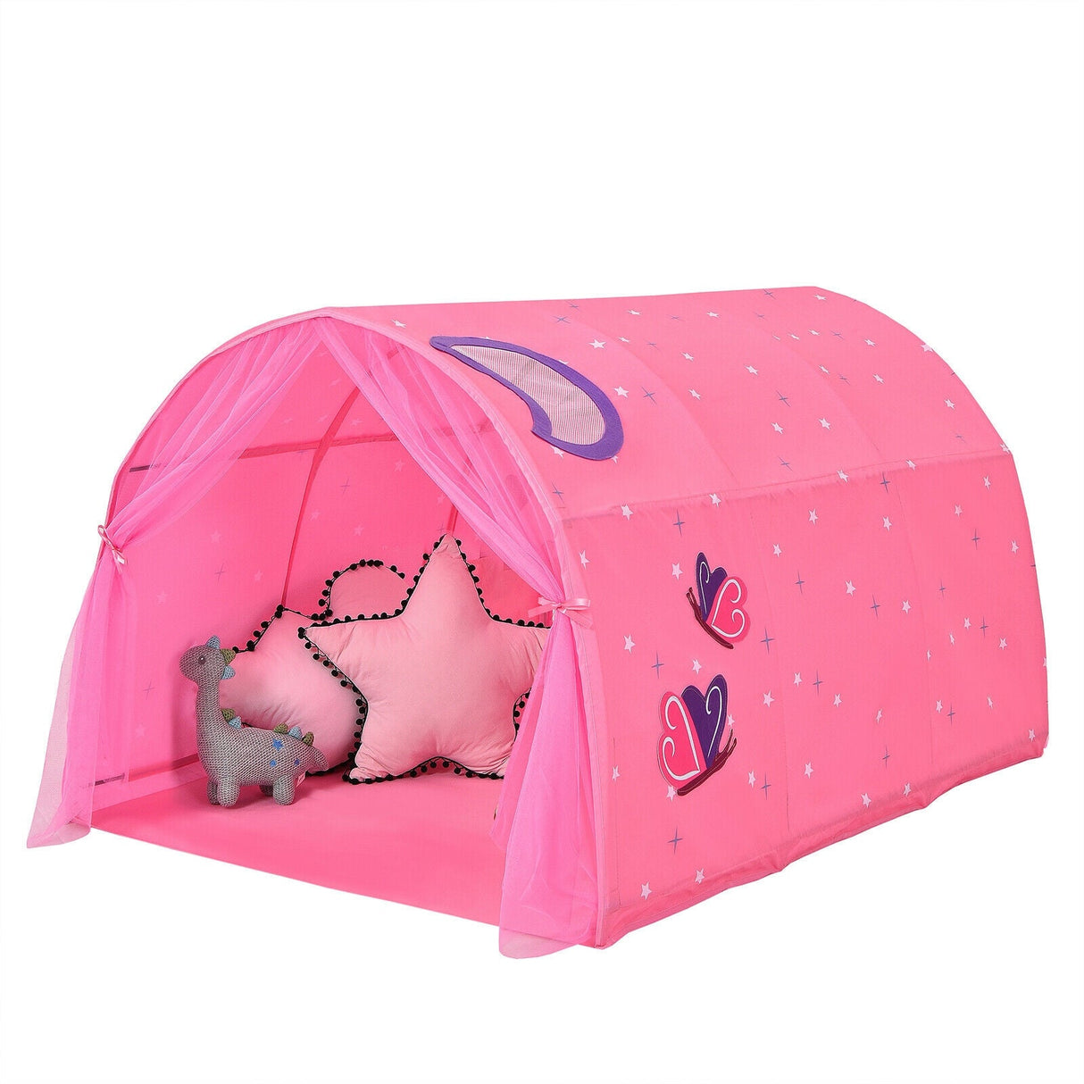 Tienda de juegos portátil Kids Galaxy Starry Sky Dream con cortina de red doble