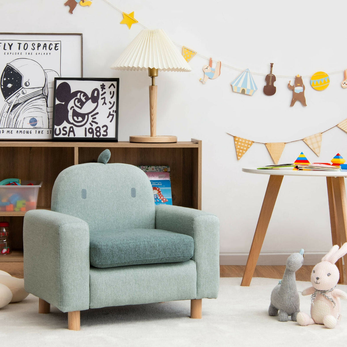 Sofá Infantil con Reposabrazos y Cojín Grueso