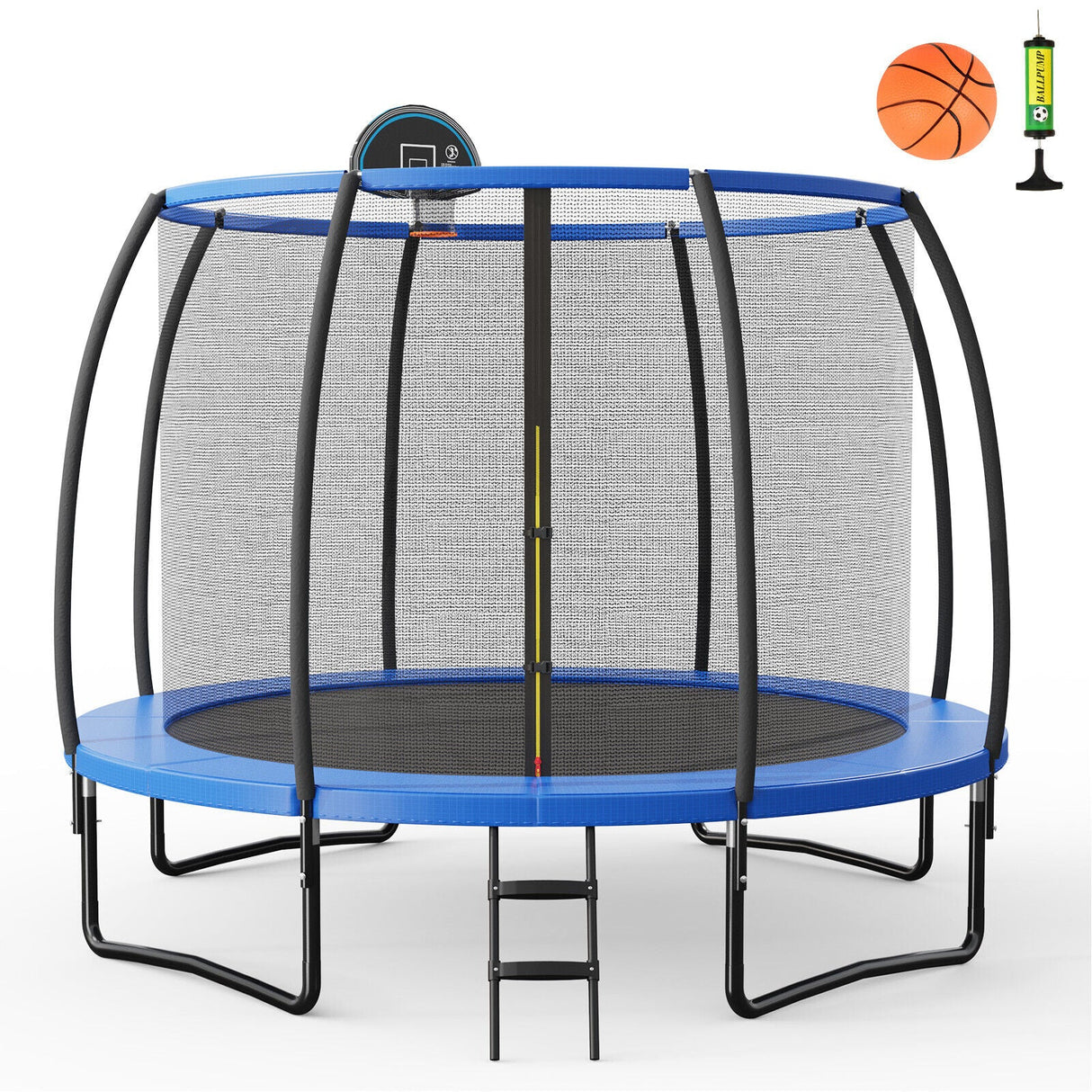 Trampolín recreativo de 8/10 pies con canasta de baloncesto