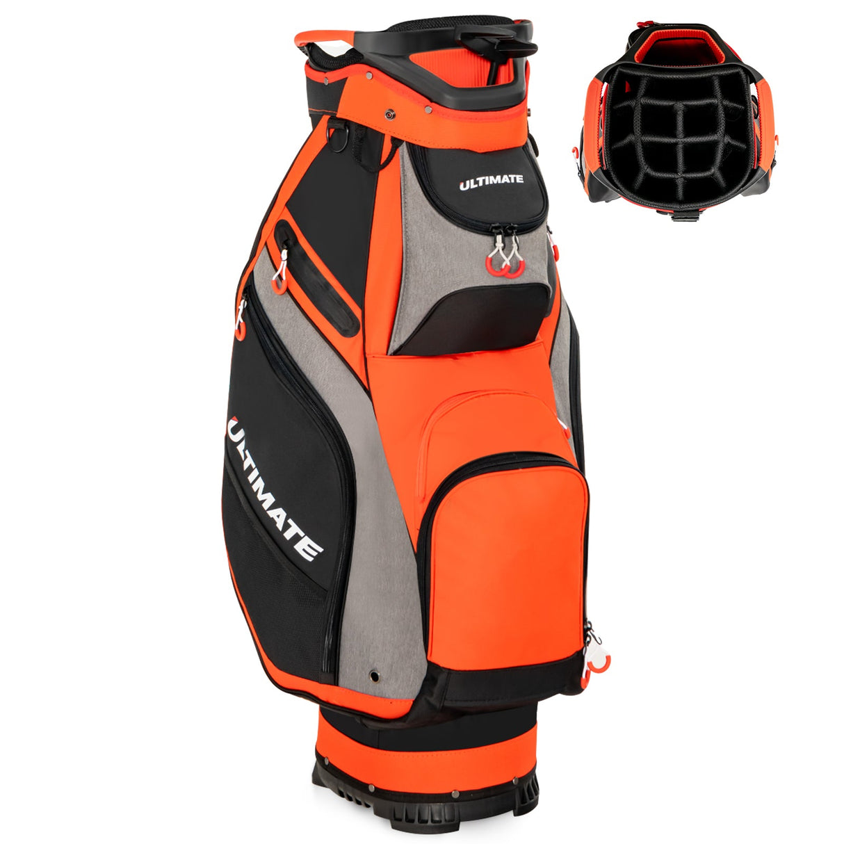 Bolsa de golf de 10.5 pulgadas con 14 divisiones y 7 bolsillos con cremallera