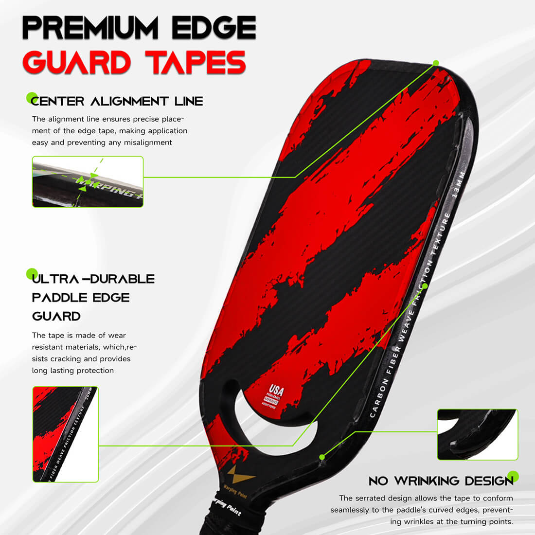 Cinta de protección para palas de pickleball