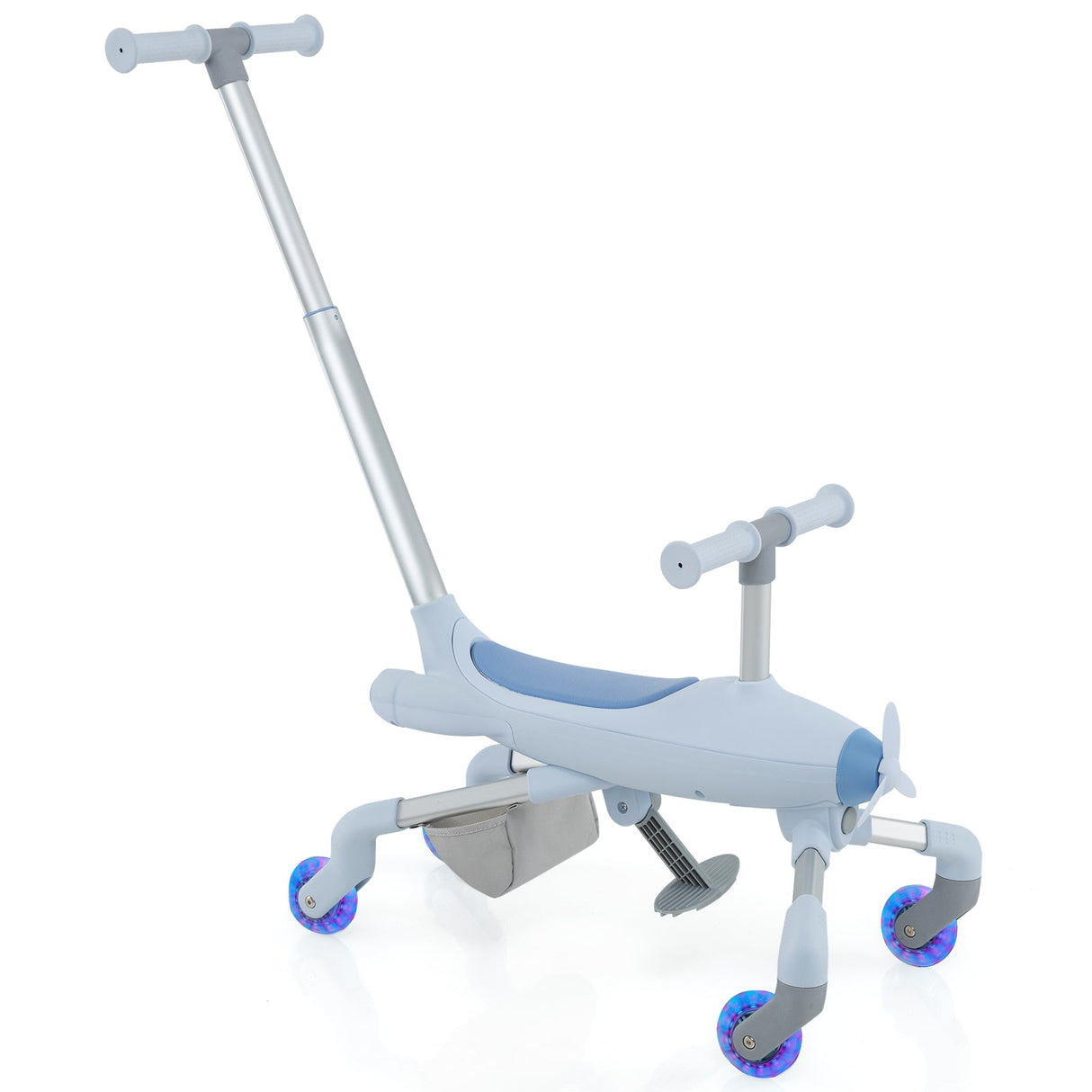 Coche empujador para niños 2 en 1 con ruedas luminosas LED