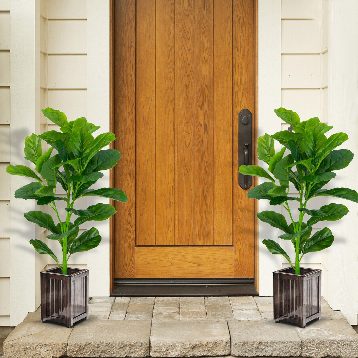 Paquete de 2 Ficus Lyrata Artificiales