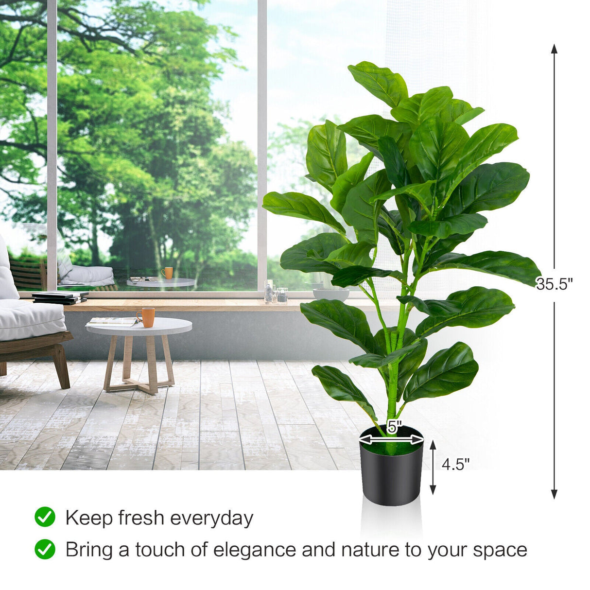 Paquete de 2 Ficus Lyrata Artificiales