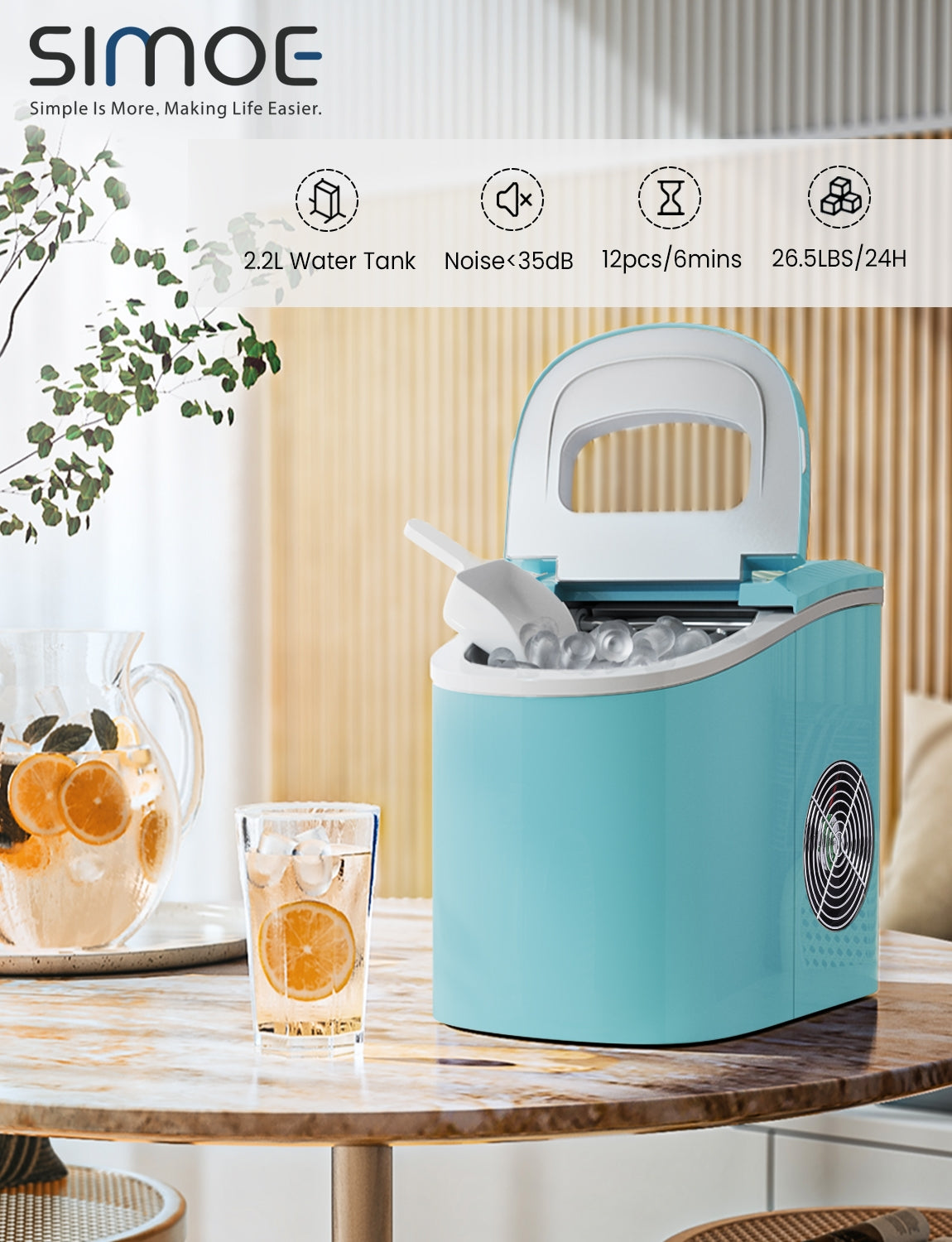 Mini máquina eléctrica portátil y compacta para hacer hielo