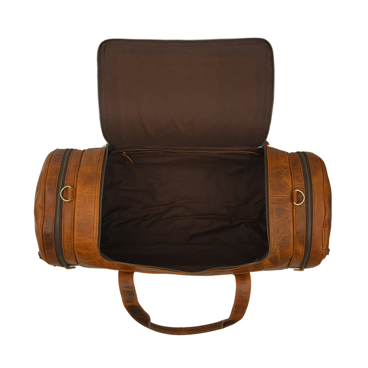 Bolsa de Viaje Redonda de Cuero para Gimnasio