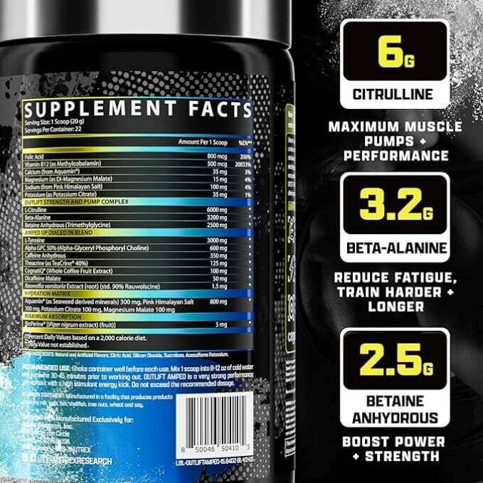 Nutrex OutLift Amped, 22 porciones