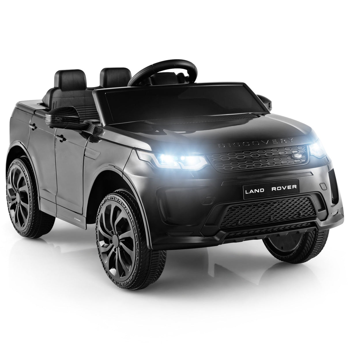 Coche eléctrico de 12 V para niños con control remoto, puertas con seguro, sistema de arranque lento y luces LED