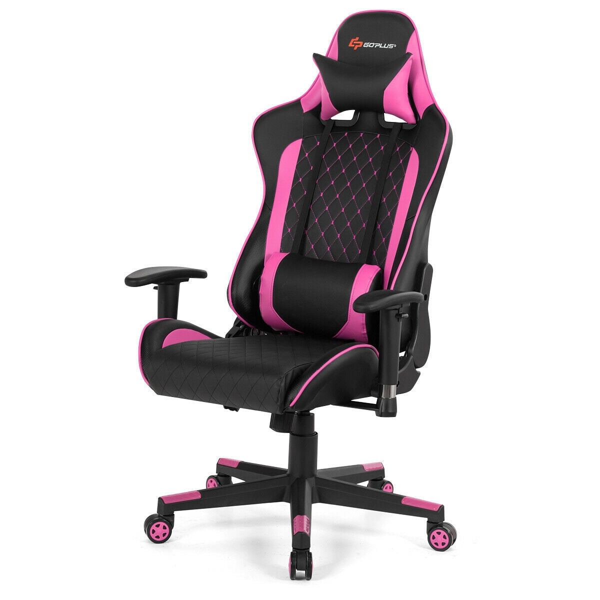Silla de juego con masaje, soporte lumbar y reposacabezas