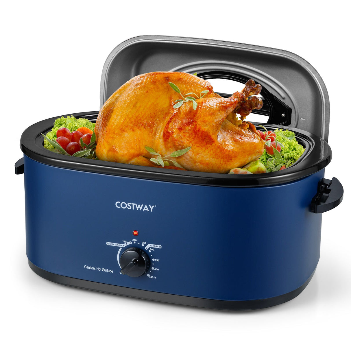 Horno Asador Eléctrico de 22QT con Tapa de Autobasteo y Ventana de Visualización