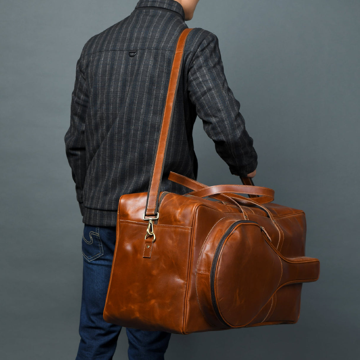 Bolsa de deporte de cuero de búfalo para tenis