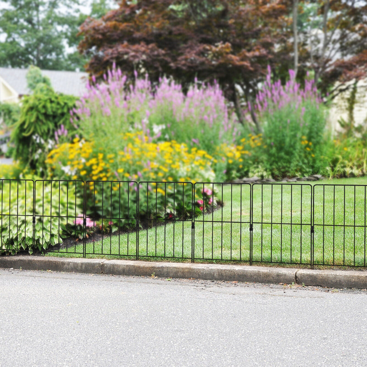 Juego de 25 vallas decorativas inoxidables para jardín, para perro, parterre