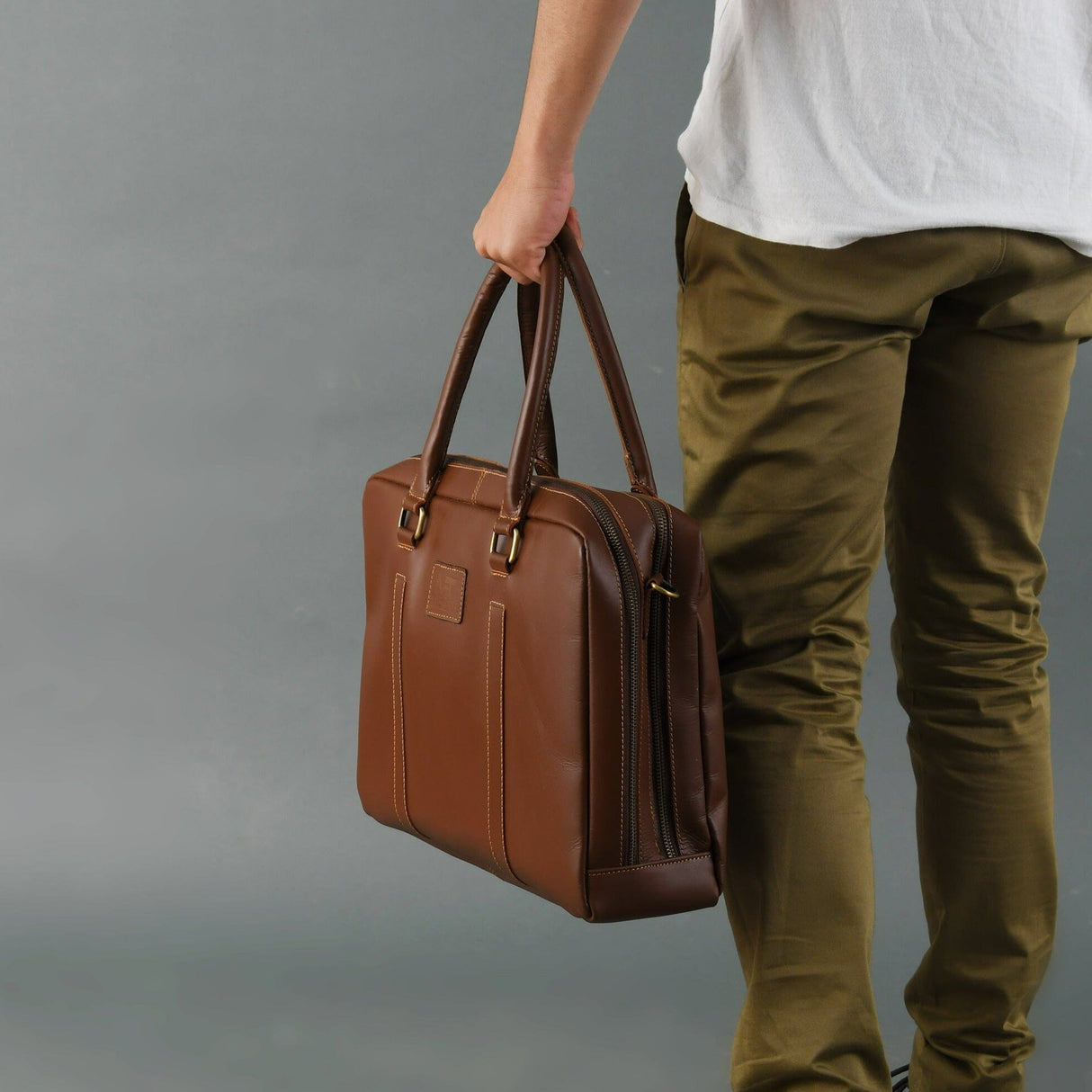 Dixon Brown Buffalo Leather Portafolio Ejecutivo de Piel Búfalo para Laptop