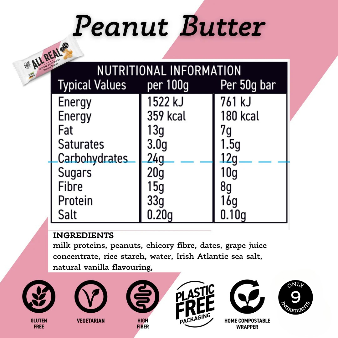 Barrita de proteína con mantequilla de cacahuete 50g x 12 barritas