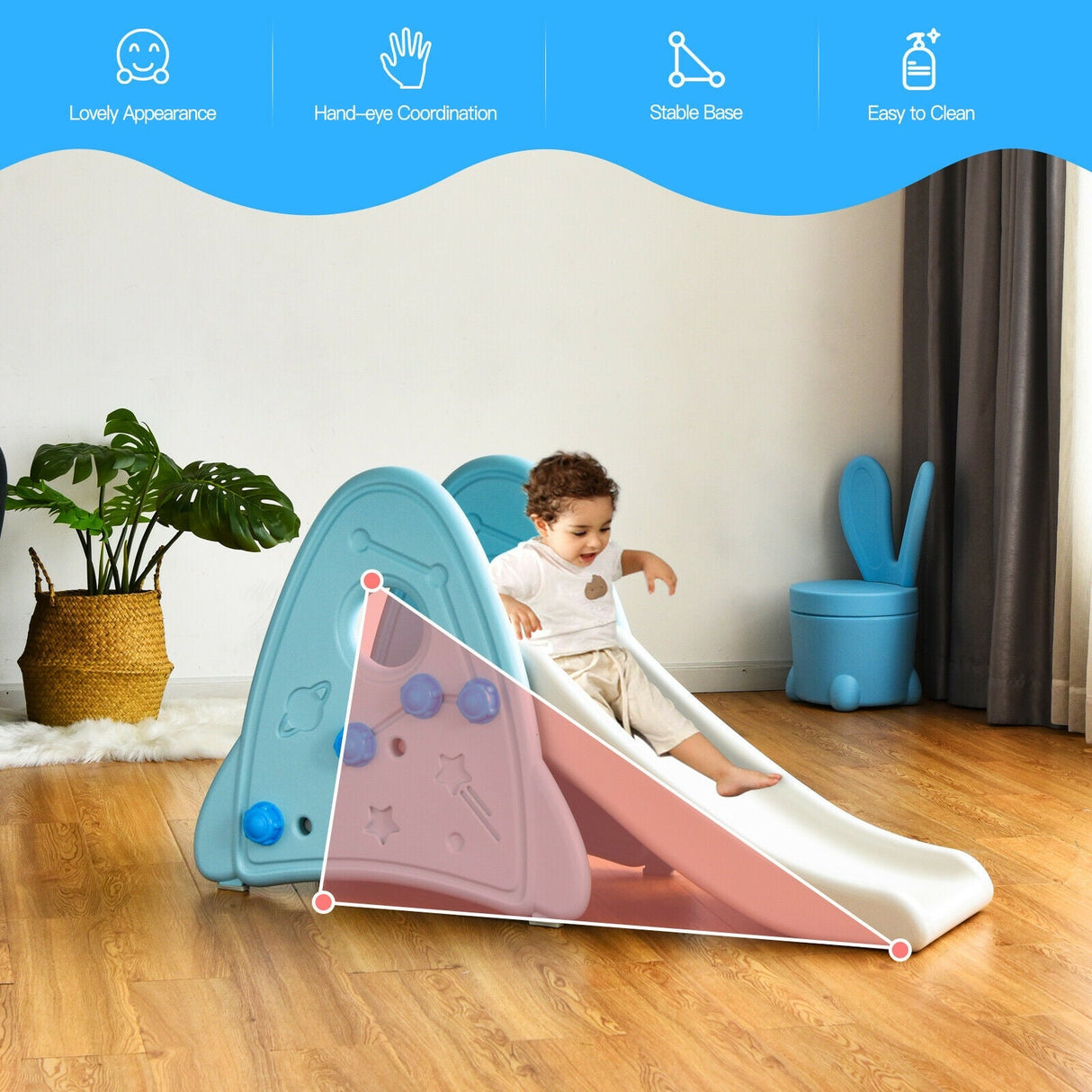 Tobogán de bebé independiente para interiores, set de escalada para primera infancia para niños y niñas