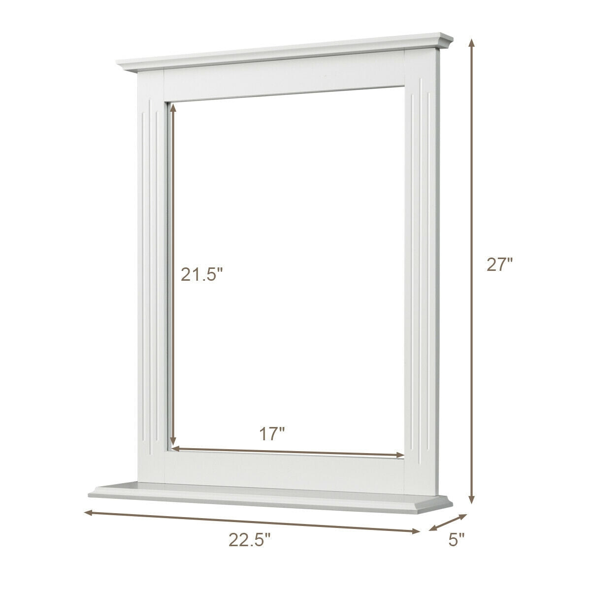 Espejo de tocador multiusos de pared con estante