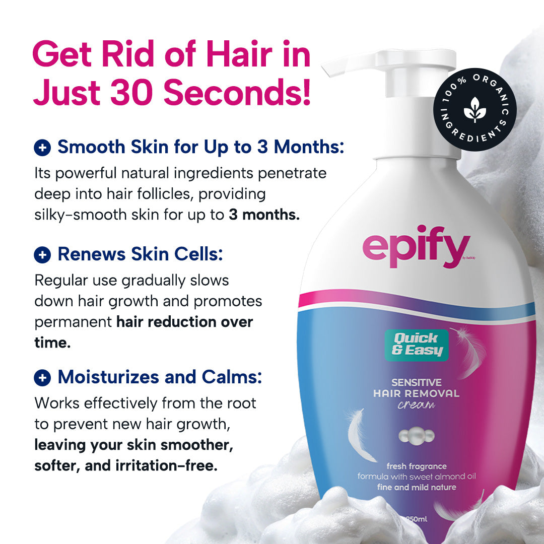 Epify Full Body Care Set, Hair Removal Cream, Superfruit Papaya Gel & Glutathione Shot, 3-Step Body Routine