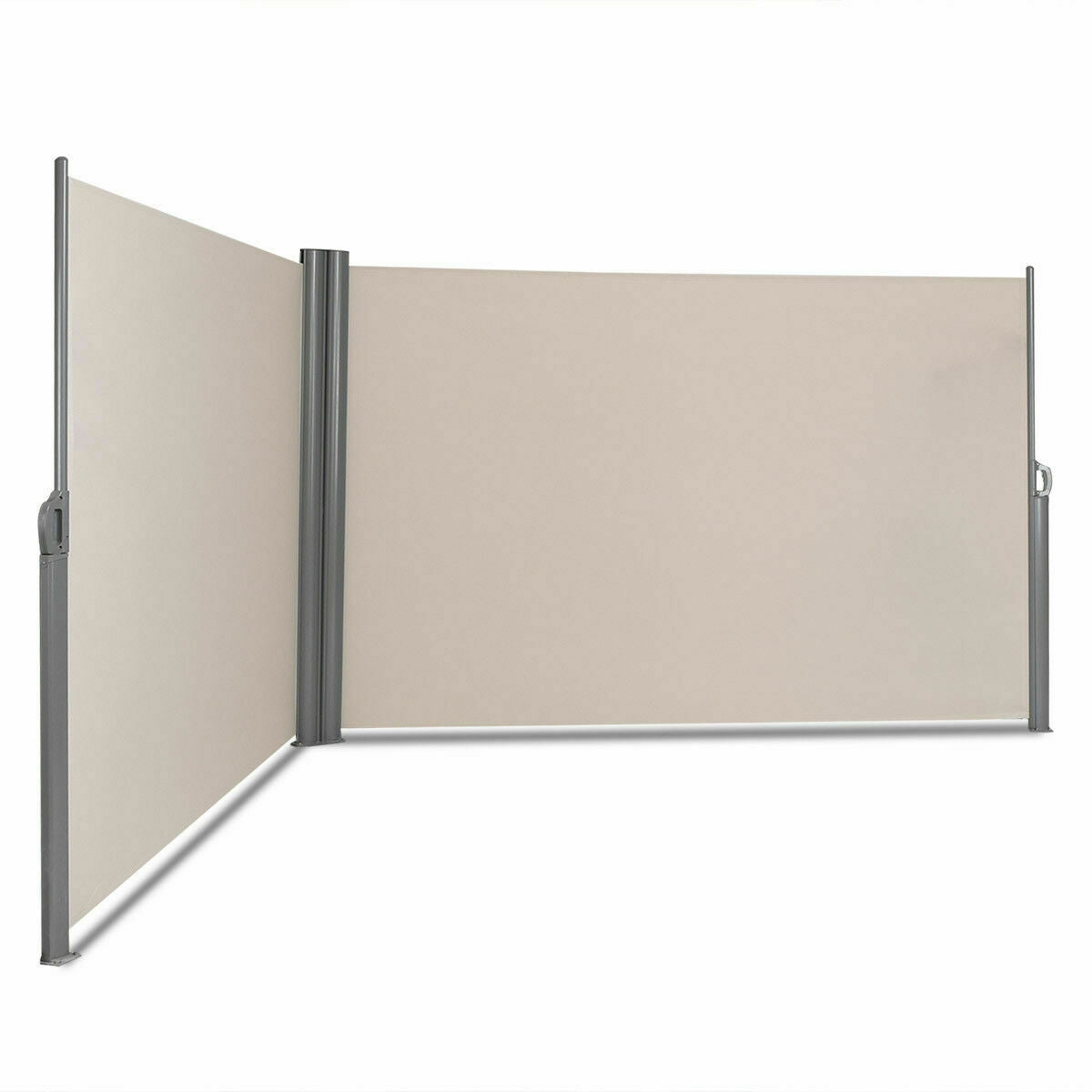 Divisor de pantalla doble retráctil plegable para patio de 237 x 71 pulgadas