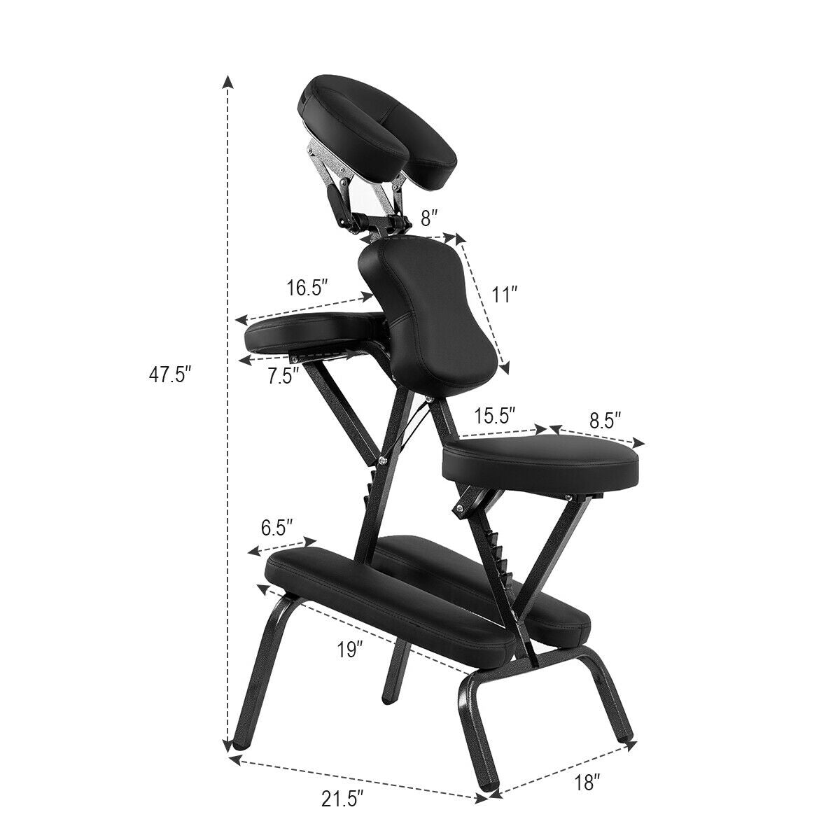 Sillón de masaje de viaje de cuero sintético con