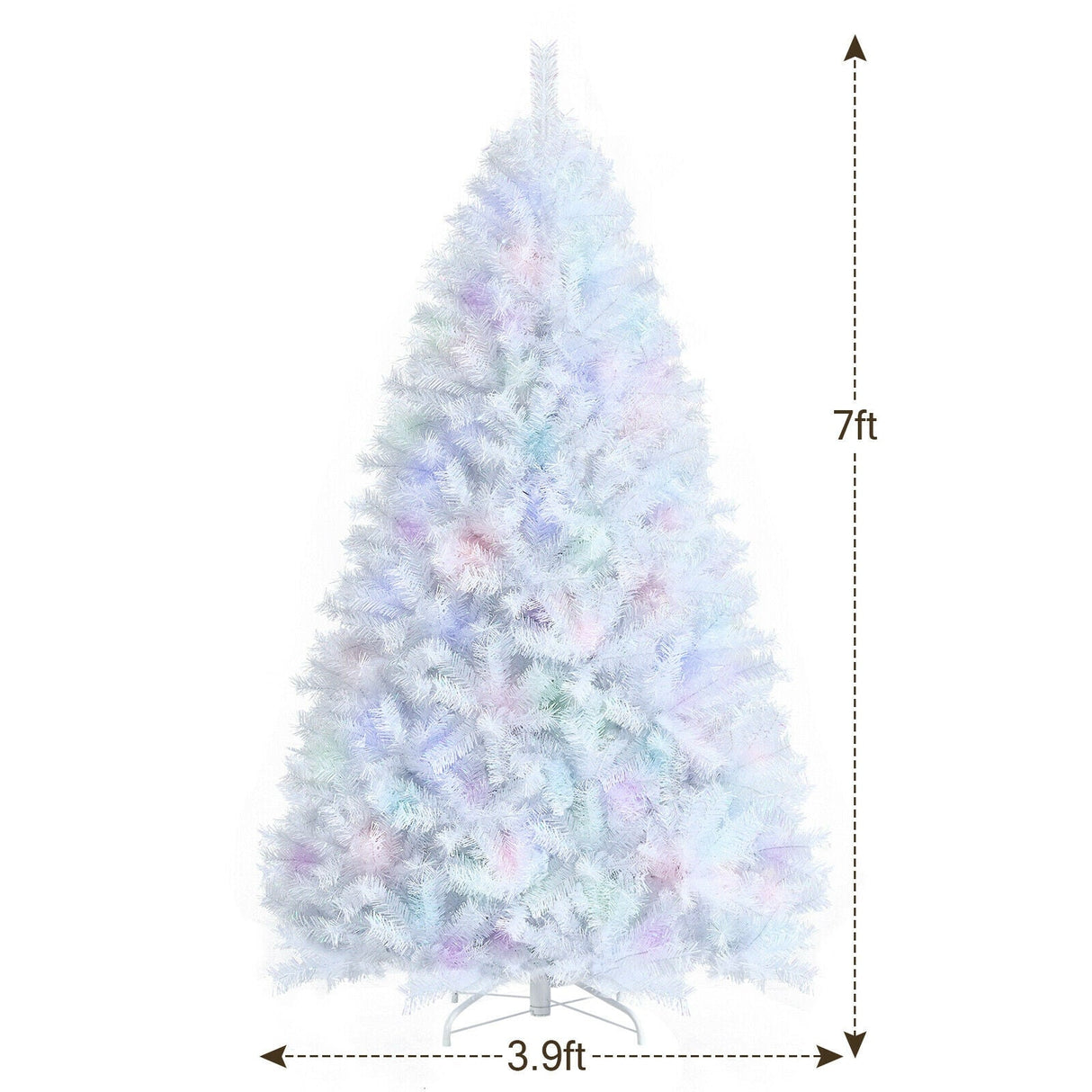Árbol de Navidad artificial de 2,4 metros con 1636 puntas iridiscentes
