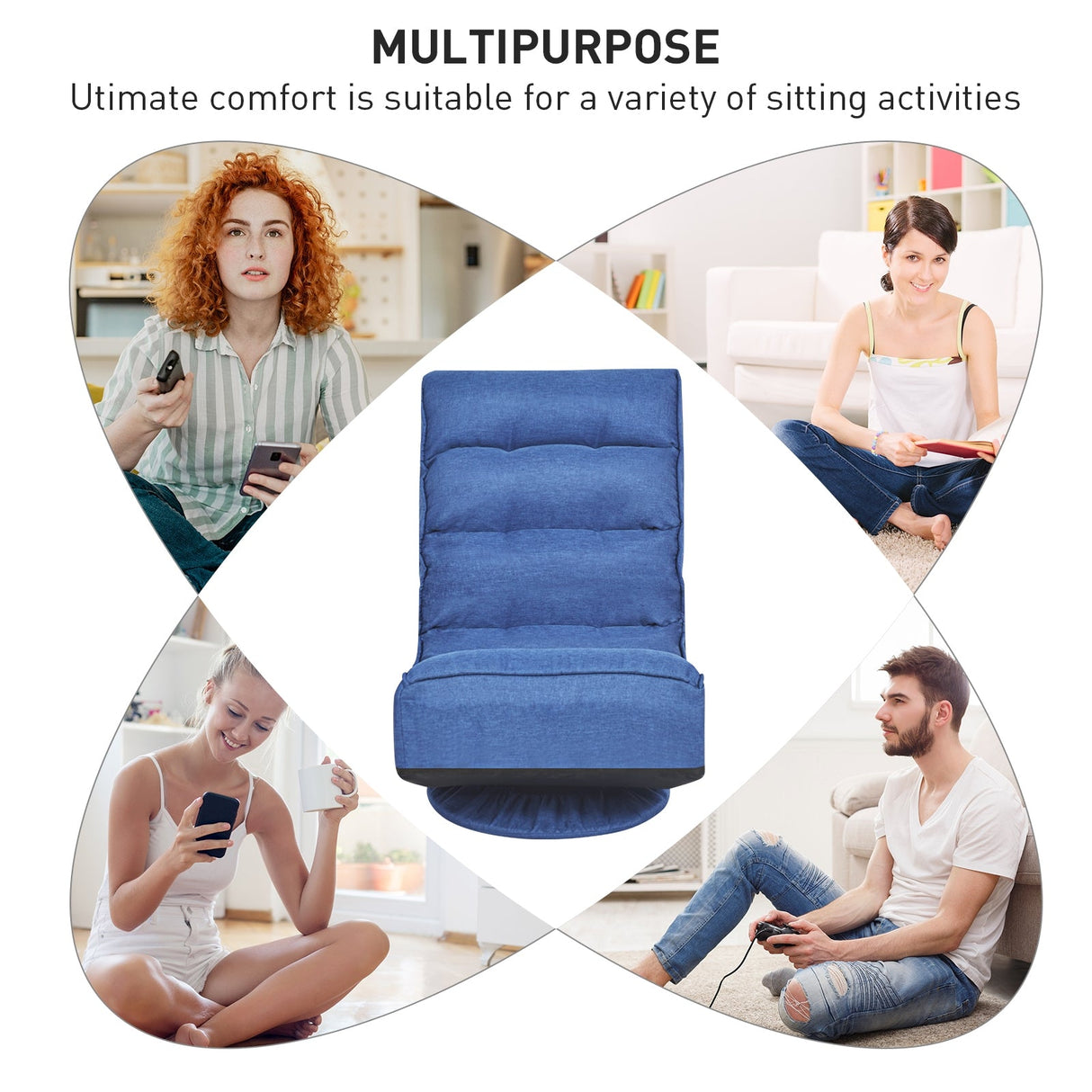 Silla de juego plegable de suelo de 5 posiciones