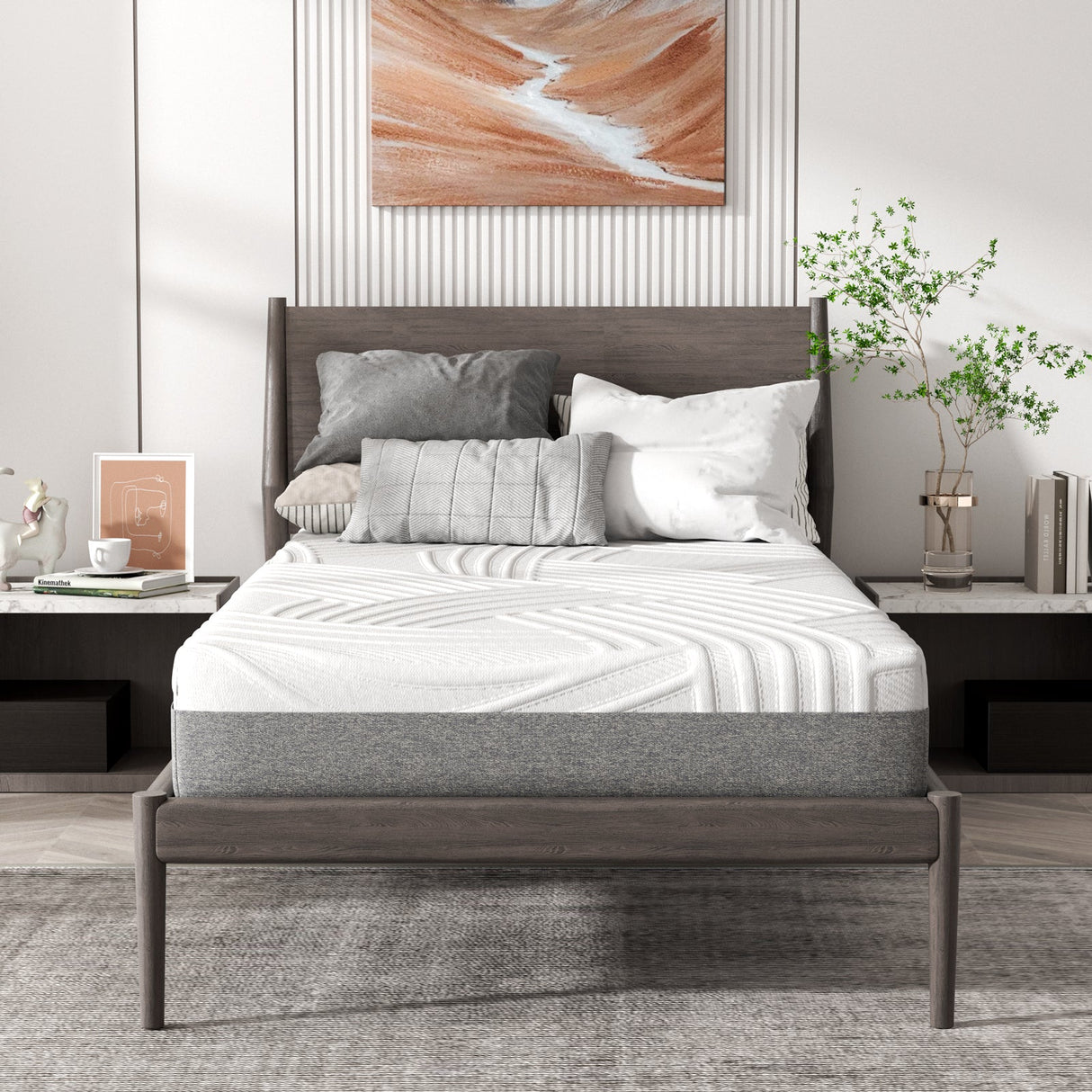 Colchón 3D de espuma viscoelástica de gel y espuma convolucionada para cama articulada