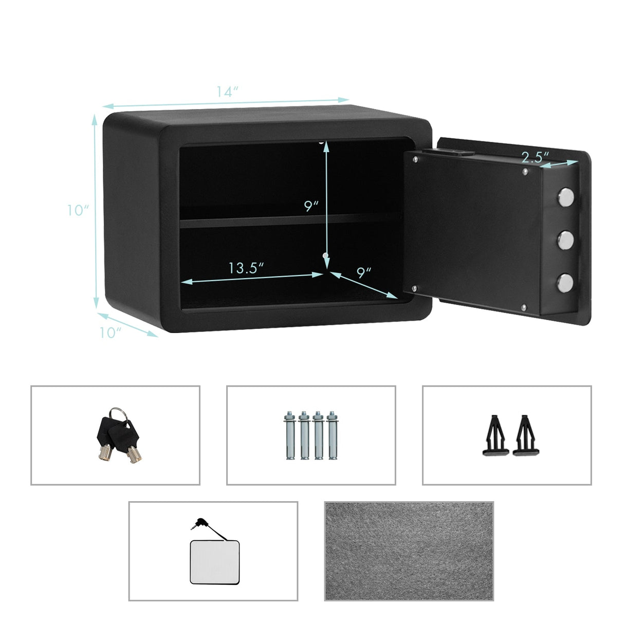Caja de seguridad de 0.5 pies cúbicos con teclado