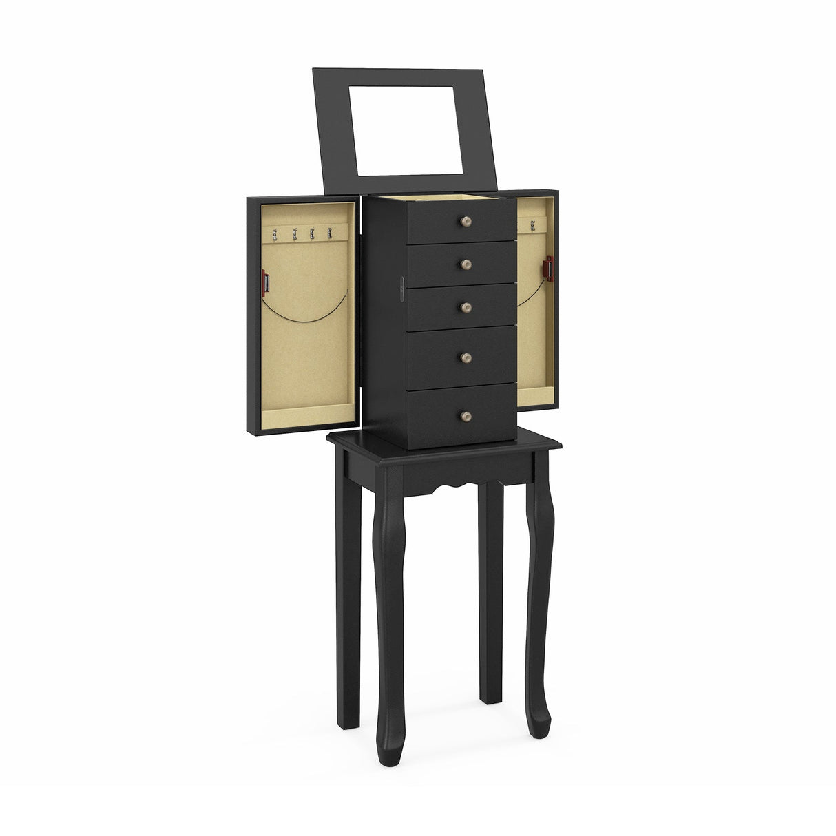 Gabinete de almacenamiento de joyas con espejo y 2 colores