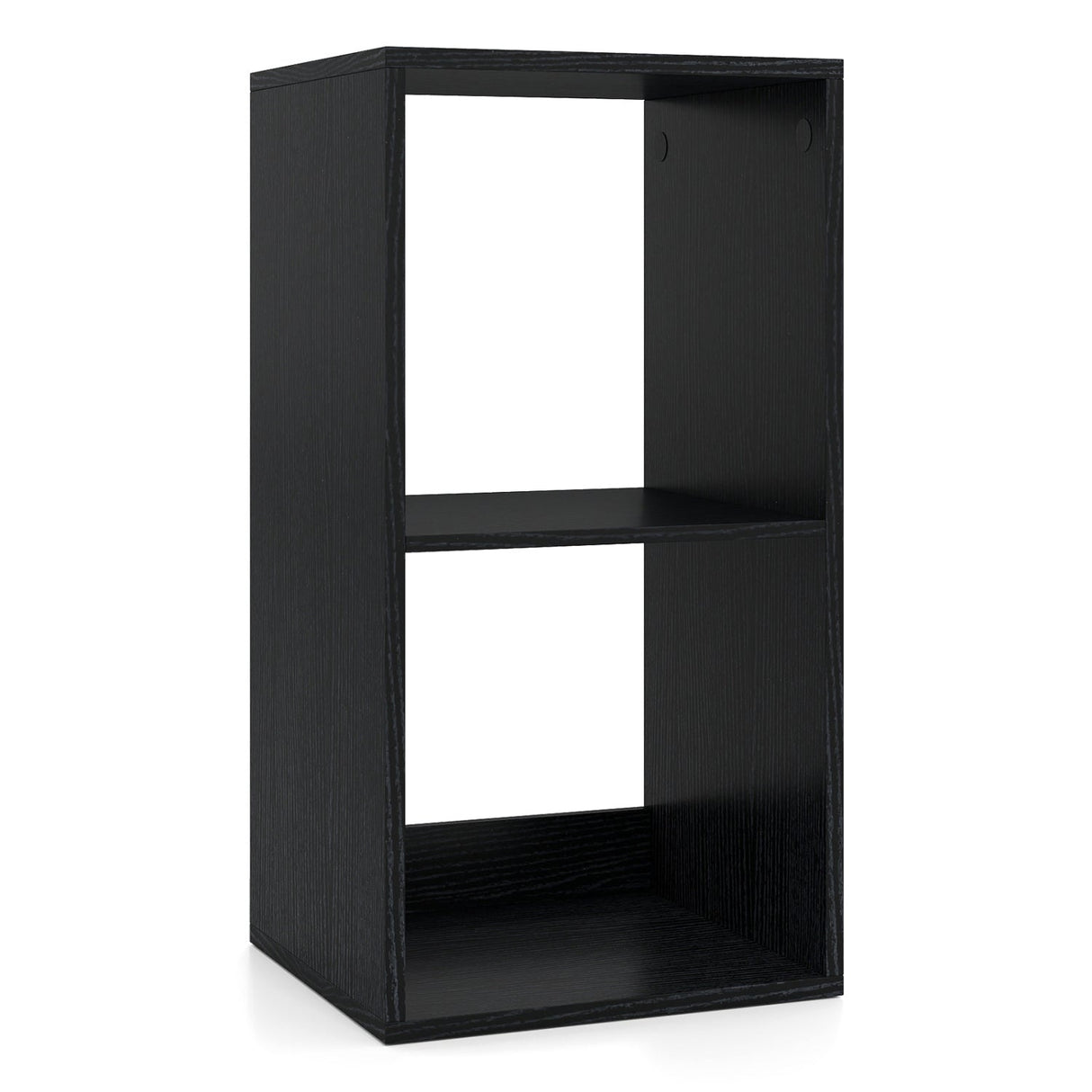 Estantería de 2 cubos con riel de protección trasero para sala de estar o dormitorio
