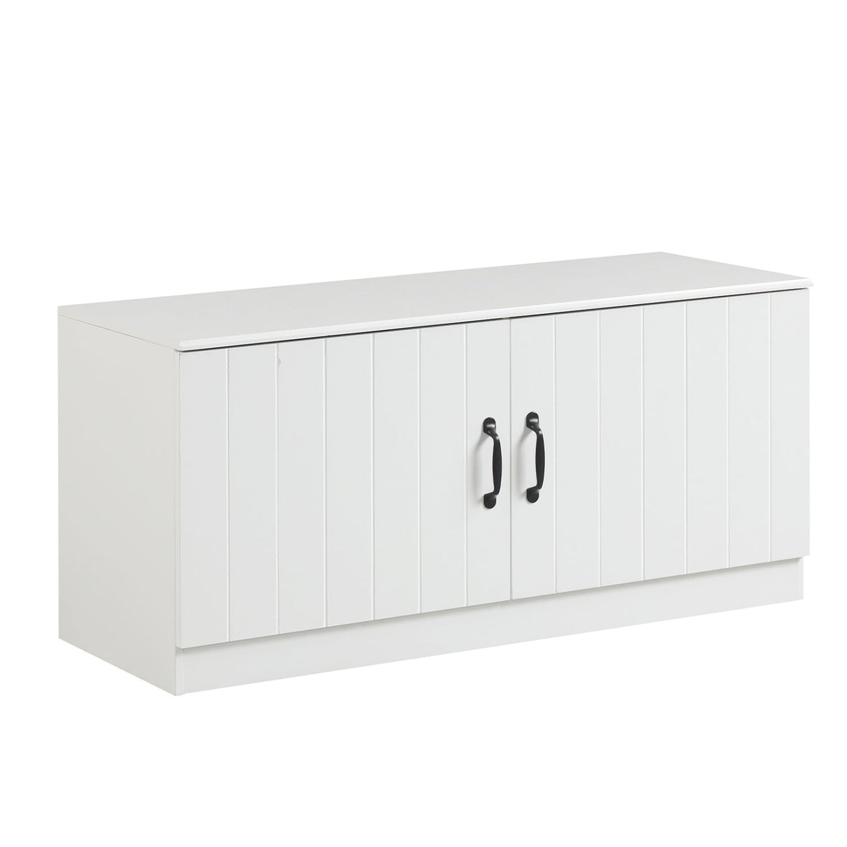 Banco de zapatos de 2 puertas, gabinete de almacenamiento de zapatos con estantes ajustables